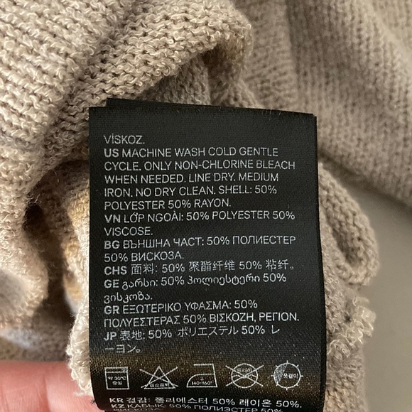 H&M Size M, Oatmeal color, scooped back knit top - Picture 7 of 9